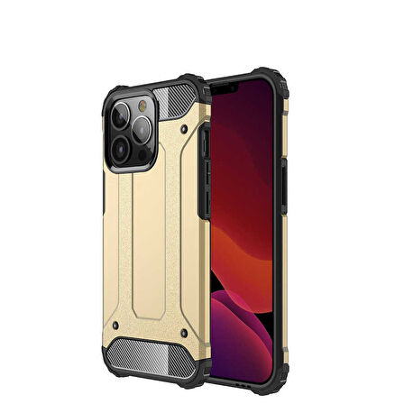 iPhone 13 Pro Max Uyumlu Zore Crash Silikon Kılıf-Gold