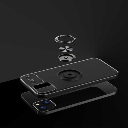 iPhone 13 Mini Uyumlu Zore Ravel Silikon Kılıf-Siyah-Kırmızı