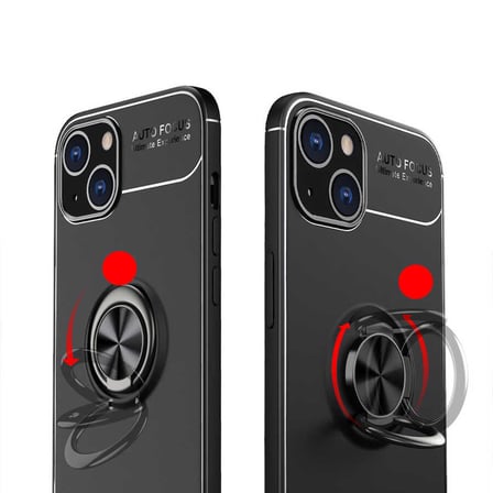iPhone 13 Mini Uyumlu Zore Ravel Silikon Kılıf-Siyah-Kırmızı