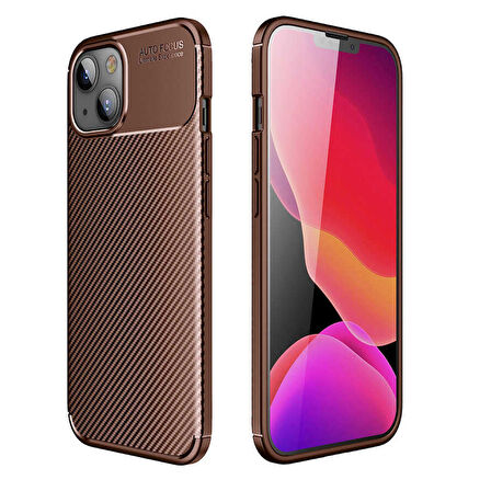 iPhone 13 Mini Uyumlu Zore Negro Silikon Kapak-Kahverengi