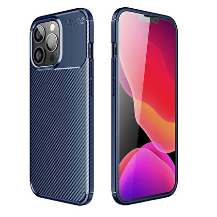 iPhone 13 Pro Max Uyumlu Zore Negro Silikon Kapak-Lacivert