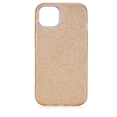 iPhone 13 Mini Uyumlu Zore Shining Silikon-Gold