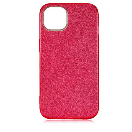 iPhone 13 Mini Uyumlu Zore Shining Silikon-Kırmızı