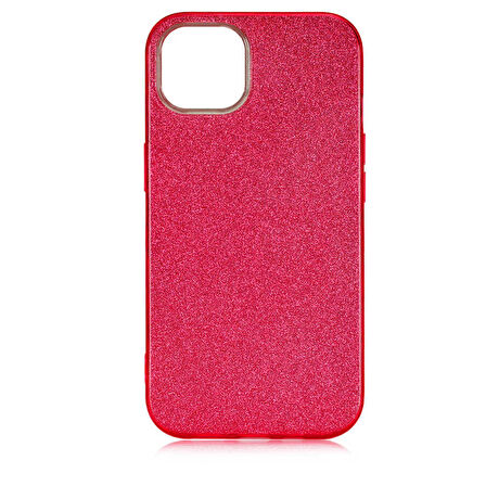 iPhone 13 Mini Uyumlu Zore Shining Silikon-Kırmızı