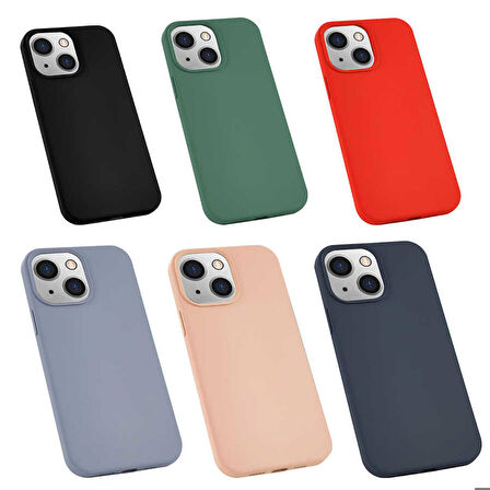 iPhone 13 Mini Uyumlu Zore Silk Silikon-Koyu Yeşil