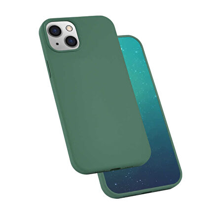iPhone 13 Uyumlu Zore Silk Silikon-Koyu Yeşil