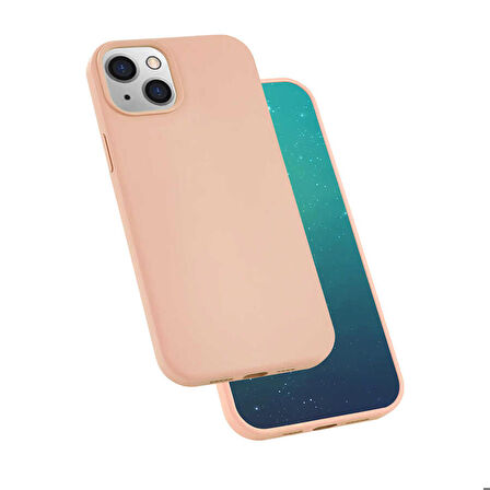 iPhone 13 Uyumlu Zore Silk Silikon-Pembe