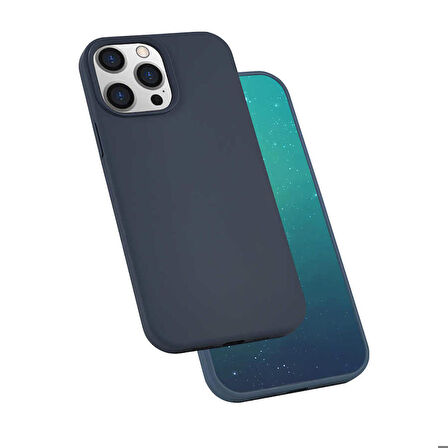 iPhone 13 Pro Max Uyumlu Zore Silk Silikon-Lacivert