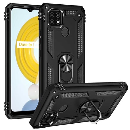 Realme C21 Kılıf Kamera Koruyucu Manyetik Standlı Tank Koruma Novatech