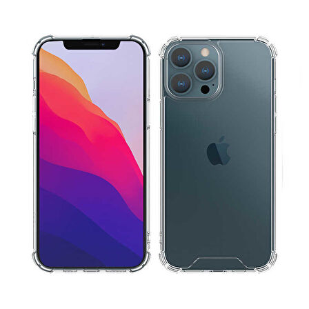 iPhone 13 Pro Uyumlu Zore Kamera Korumalı Nitro Anti Shock Silikon-Renksiz