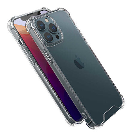 iPhone 13 Pro Uyumlu Zore Kamera Korumalı Nitro Anti Shock Silikon-Renksiz