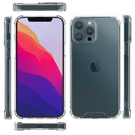 iPhone 13 Pro Uyumlu Zore Kamera Korumalı Nitro Anti Shock Silikon-Renksiz