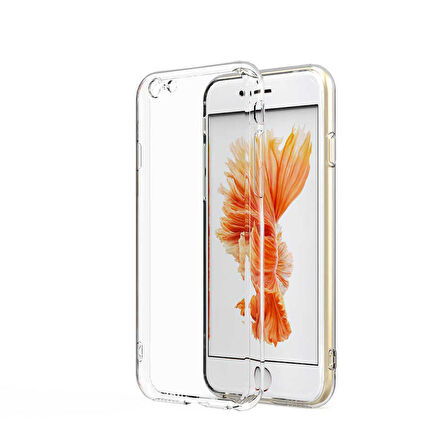iPhone 6 Uyumlu Zore Kamera Korumalı Süper Silikon Kapak-Renksiz