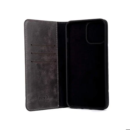 iPhone 7 Uyumlu Zore Hakiki Deri Multi Cüzdan Kılıf-Siyah