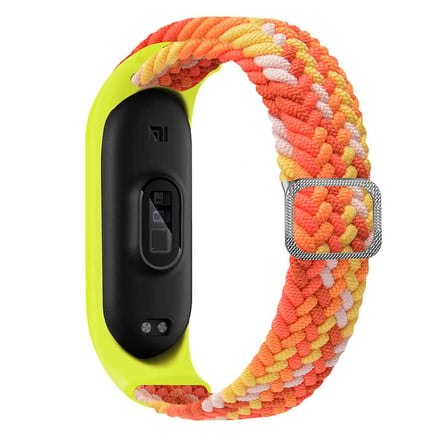 Xiaomi Mi Band 6 Uyumlu KRD-49 Örgü Zore Kordon-Siyah-Kırmızı