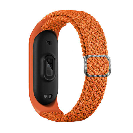 Xiaomi Mi Band 5 Uyumlu KRD-49 Örgü Zore Kordon-Papaya
