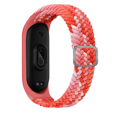 Xiaomi Mi Band 4 Uyumlu KRD-49 Örgü Zore Kordon-Papaya