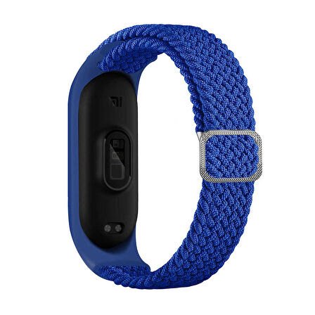 Xiaomi Mi Band 3 Uyumlu KRD-49 Örgü Zore Kordon-Mavi