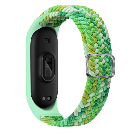 Xiaomi Mi Band 3 Uyumlu KRD-49 Örgü Zore Kordon-Siyah-Beyaz