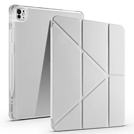 Apple iPad Air 11 2024 Kılıf Tri Folding Kalem Bölmeli Standlı Kılıf