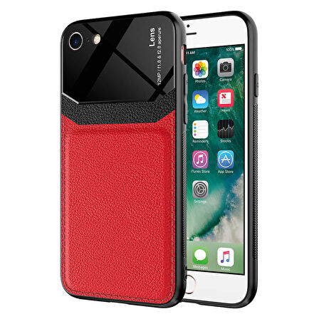 Ceponya iPhone SE 2020 Kılıf ​Deri Görünümlü Emiks Kapak