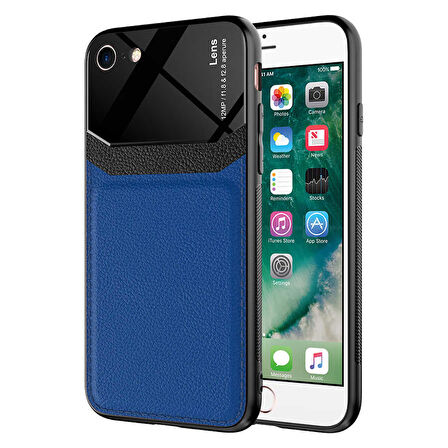 Ceponya iPhone SE 2020 Kılıf ​Deri Görünümlü Emiks Kapak
