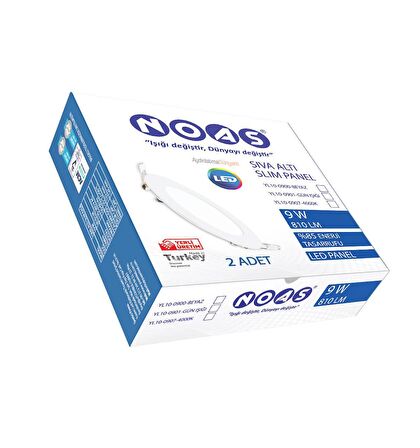Noas 9W Sıva Altı Slim Led Panel 2 Adet Beyaz Işık YL10-0900