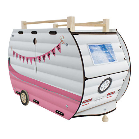 Toysilla Ahşap Oyuncak Karavan Pembe - T3104