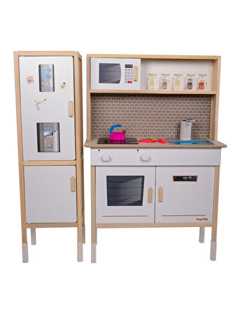 T1037 Ahşap Buzdolaplı Sulu Mutfak