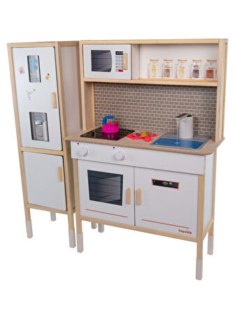 T1037 Ahşap Buzdolaplı Sulu Mutfak