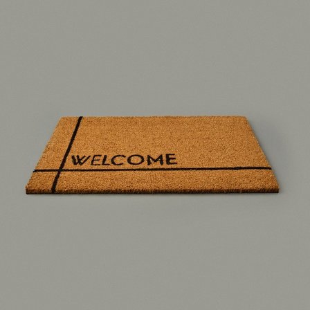 Giz Home Welcome Kapı Önü Paspası - Bej - 35x60 cm
