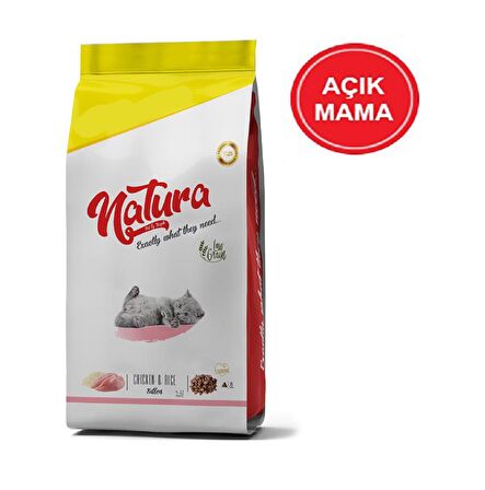 Natura Tavuklu Düşük Tahıllı Yavru Kedi Maması 1 Kg AÇIK