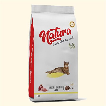 Natura Düşük Tahıllı Tavuk & Nar Yetişkin Kedi Maması 2,25 kg