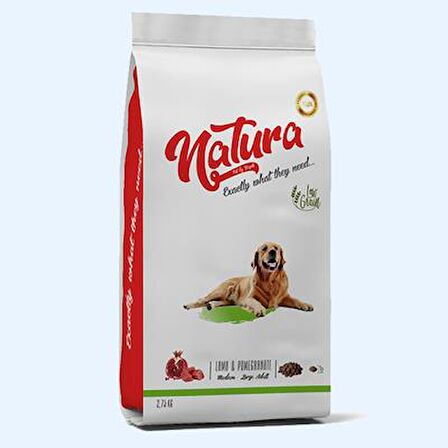 Natura Pet Natura Düşük Tahıllı Kuzu Etli ve Narlı Yetişkin Köpek Maması 2.75 kg