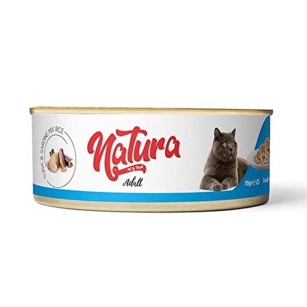 Natura Ton Balığı ve Sardalyalı Konserve Yetişkin Kedi Maması 70 G