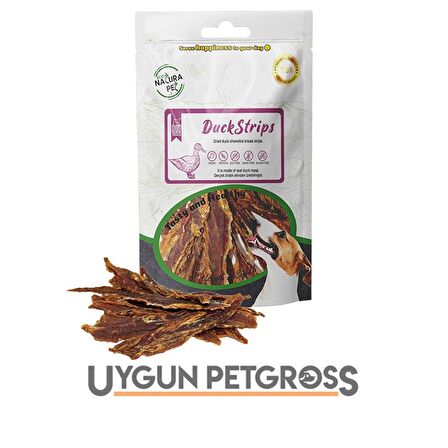 Eco Natura Pet Duck Strips Yumuşak Ördek eti Dilim Köpek Ödülü 80 Gr