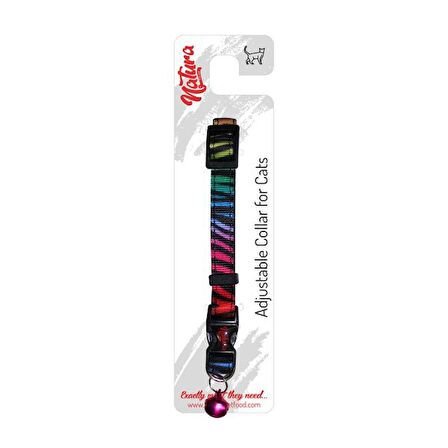 Natura Adult Cat Collar - Raınbow Zebra