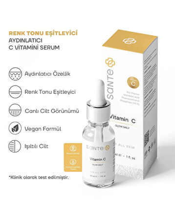 Sante Plus Aydınlatıcı ve Eşitleyici C Vitamini Serum 30 Ml