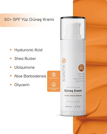 Sante Plus Leke Karşıtı Yağsız Güneş Kremi SPF 50+ 50 Ml
