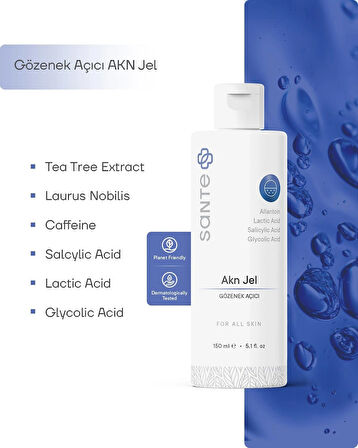 Sante Plus Yağlı, Akne ve Sivilceli Cilt için AKN Jel 150 Ml