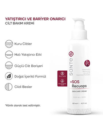 Sante Plus +SOS Recuops Onarıcı Egzama Kremi 125 Ml