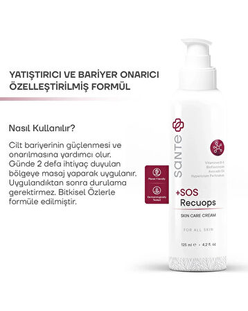 Sante Plus +SOS Recuops Onarıcı Egzama Kremi 125 Ml