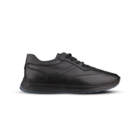 Erkek Klasik Sneaker - Siyah, Hakiki Deri