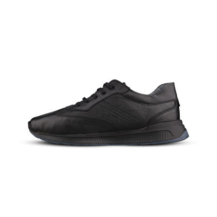Erkek Klasik Sneaker - Siyah, Hakiki Deri