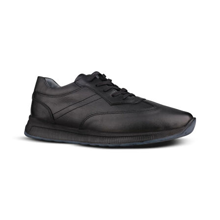 Erkek Klasik Sneaker - Siyah, Hakiki Deri