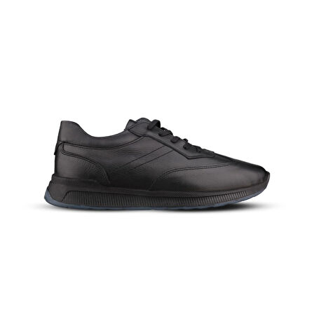 Erkek Klasik Sneaker - Siyah, Hakiki Deri