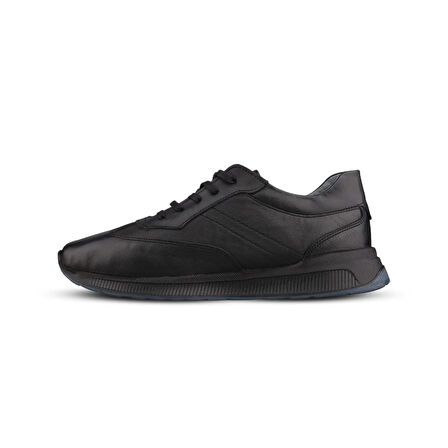 Erkek Klasik Sneaker - Siyah, Hakiki Deri
