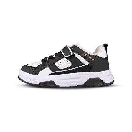 Kadın Cırtlı Siyah-Beyaz Sneaker