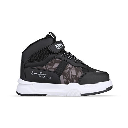 Büyük Erkek Çocuk Sneaker Bot - Siyah-Beyaz, Bilek Boy