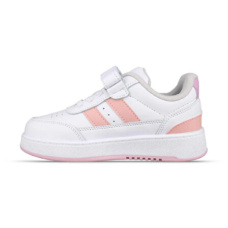 Büyük Kız Çocuk Cırtlı Beyaz-Pembe Sneaker